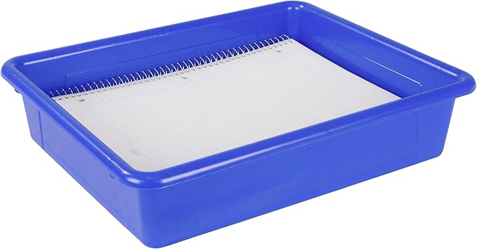 Storex Letter Size Flat Storage Tray – Organizer Bin for Classroom, Office and Home, Blue, 5-Pack (62517A05C), 10 x 13 x 3 Inches - Image 5