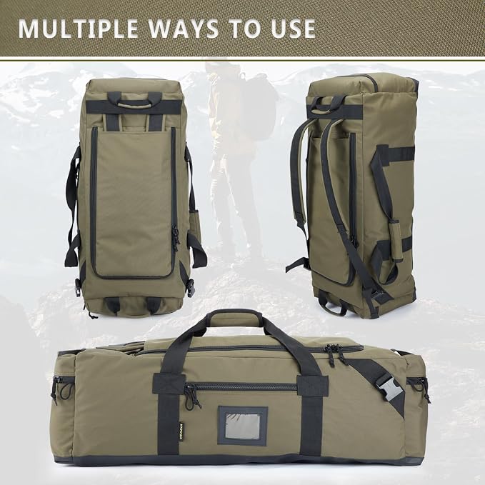 86l Large Duffel Bag For Travel, Gym & Sports - Water Repellent Polyester, Hidden Straps, Shoe Compartment - Perfect Luggage Duffle Bag Or Backpack For Men & Women - Image 4