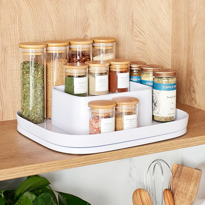 YouCopia MagicTrack Spice Turntable, 2-Tier Rectangle Lazy Susan Organizer by YouCopia