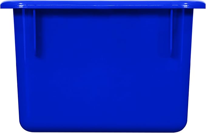 Wood Designs Cubby Storage Bin, Heavy Duty Plastic Containers for Kids Blue Cubby Tray Set of 10 - Image 5
