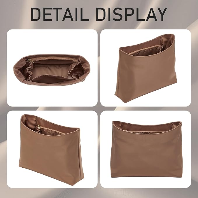 Brooklyn 28 Bag Insert, Purse Organizer Insert for Coach, Nylon Maple | Waterproof Nylon For Coach Brooklyn Shoulder Bag 28, Lightweight, 5 Compartments Zipper Pocket, Elastic Holders - Image 8
