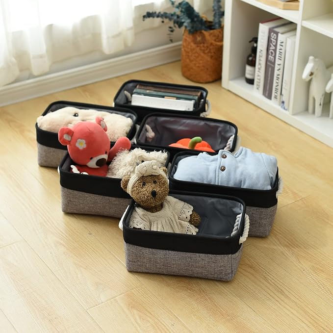 Fabric Storage Cubes - Closet Storage Bins Storage Baskets for Organizing with Handles Organization and Storage 11.8 (L) x 7.8 (W) x 5.2 (H) inches - Image 2