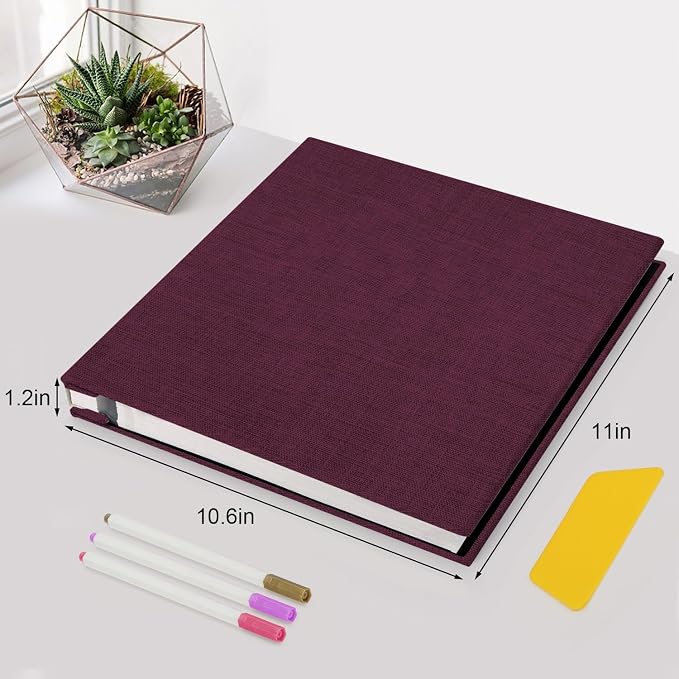Zesthouse Photo Album Self Adhesive Pages, 60 Pages Magnetic Scrapbook Albums with Sticky Page, Photos Album Holds 8x10 & 5X7 & 4x6 & 6x8 & 3x5, Large Picture Book Ideal Gift for Family Wedding Baby - Image 2