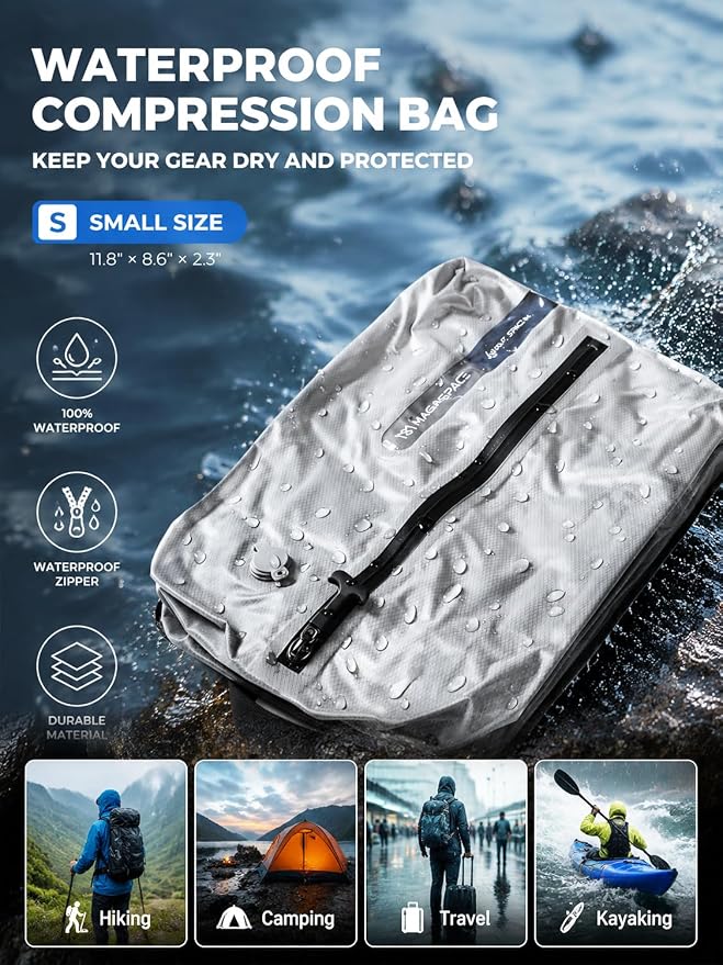 Vacuum Seal Bags for Travel with Pump, 21L Waterproof Compression Bags for Carry On&Travel Backpack, Reusable Vacuum Storage Bags for Clothes, Travel Vacuum Kit Gift Set - Image 7