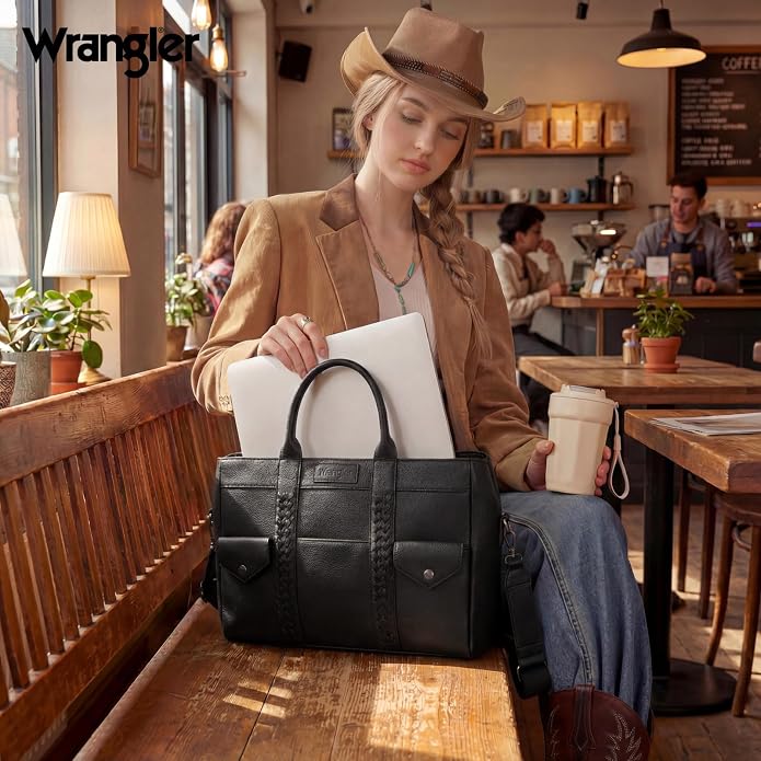 Wrangler Work Tote Bag for Men and Women Business Teacher Bag Large Capacity Briefcase Handbag with Adjustable Strap - Image 2