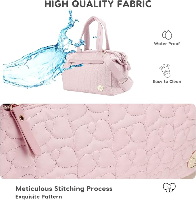 Multi-Pockets Diaper Bag Tote,Stylish Large Capacity Nappy Changing Bag Satchel Messenger Bag Travel Mommy Bag - Image 4