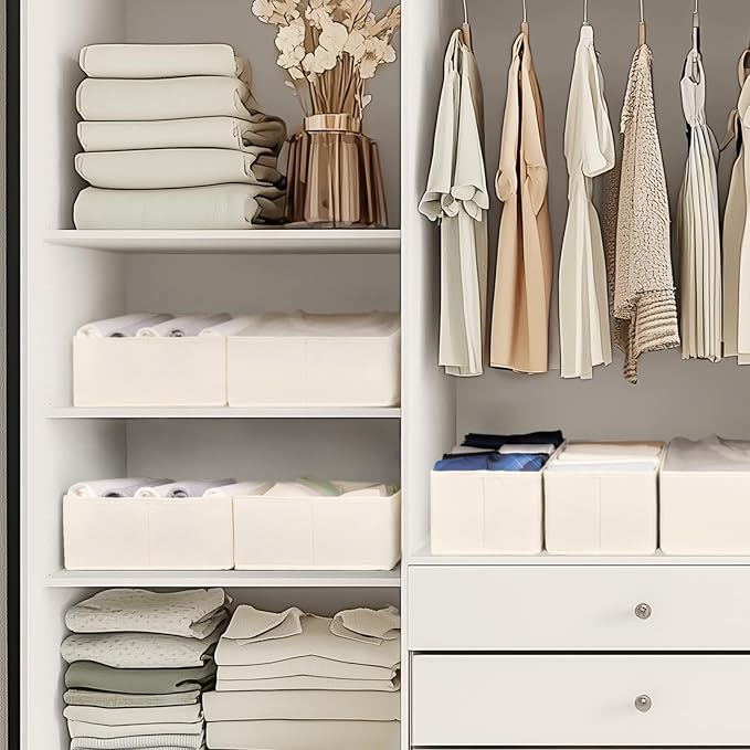 Drawer Organizer Clothes, 21 Pack Dresser Organizer for Baby Clothes, Underwear, Sock - Foldable Closet Organization and Storage Dividers Bins for Nursery, Bedroom (Beige) - Image 7