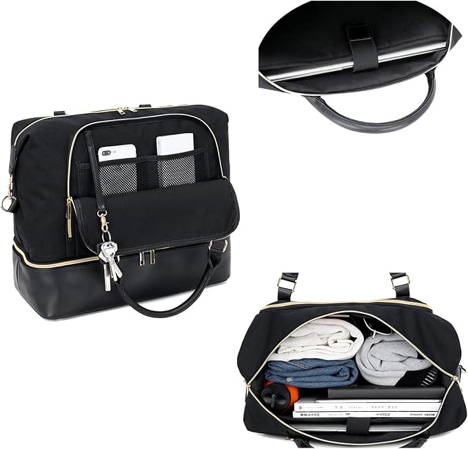 CAMTOP Women Ladies Travel Weekender Bag Overnight Duffel Carry-on Tote Bag fit 15.6 Inch Laptop Computer - Image 5