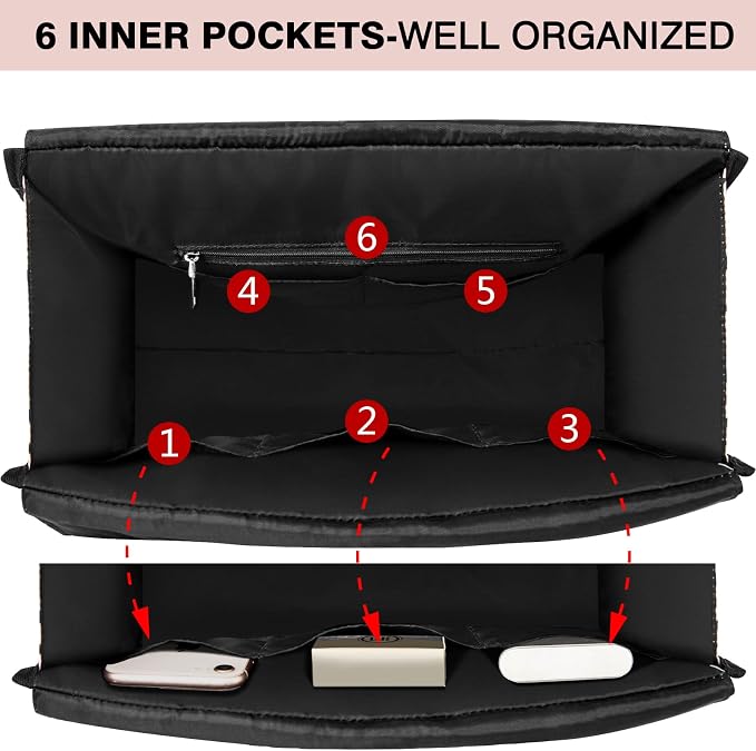 IBFUN Utility Tote Bag with 24 Pockets, Large Teacher Travel Tote for Women | Large Work Tote Bag 2pcs with Zipper for Travel Daily School Teacher Nurse, Large Lightweight Laptop Shoulder Bag Handbag - Image 5