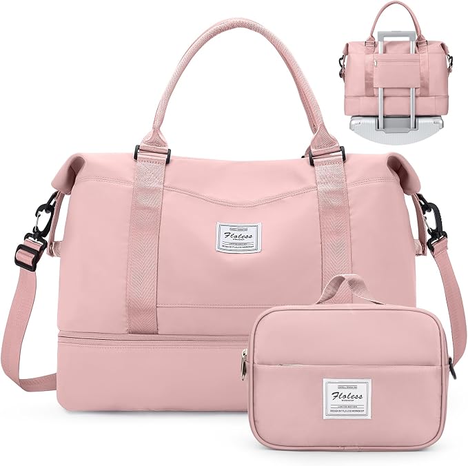 Weekender Bags for Women, Personal Item Travel Bag with Shoes Compartment | Overnight Travel Duffel Bag with Toiletry Bag, Airplane Friendly Carry-On Bag by SYCNB
