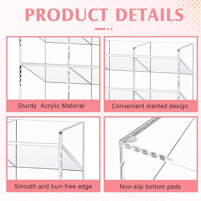 MotiMind Acrylic Pen and Marker Organizer for 300 Markers | 21 Compartments, Vertical Marker Pencil Organizer, Acrylic Pen Display Holder, Art Supply Storage for Desk Stationery, Clear - Image 3