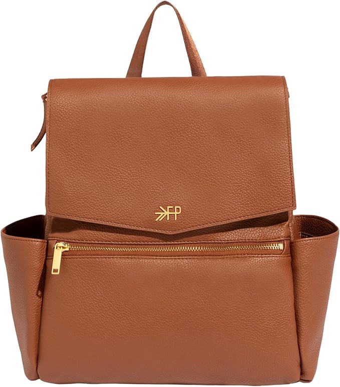 Freshly Picked Mini Diaper Bag II Backpack – Premium Vegan Leather Small Baby Bag without Changing Pad, Compact, Lightweight & Stylish for Moms On-the-Go, Cognac by Unknown