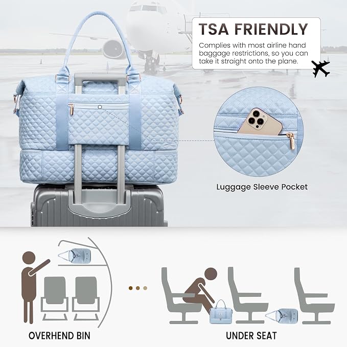 LOVEVOOK Travel Duffle Bag,Weekender Bags for Women with Shoe Compartment，Carry on Overnight Bag with Toiletry Bag,Gym Duffel Bag with Wet Pocket, Hospital Bags for Labor and Delivery - Image 5