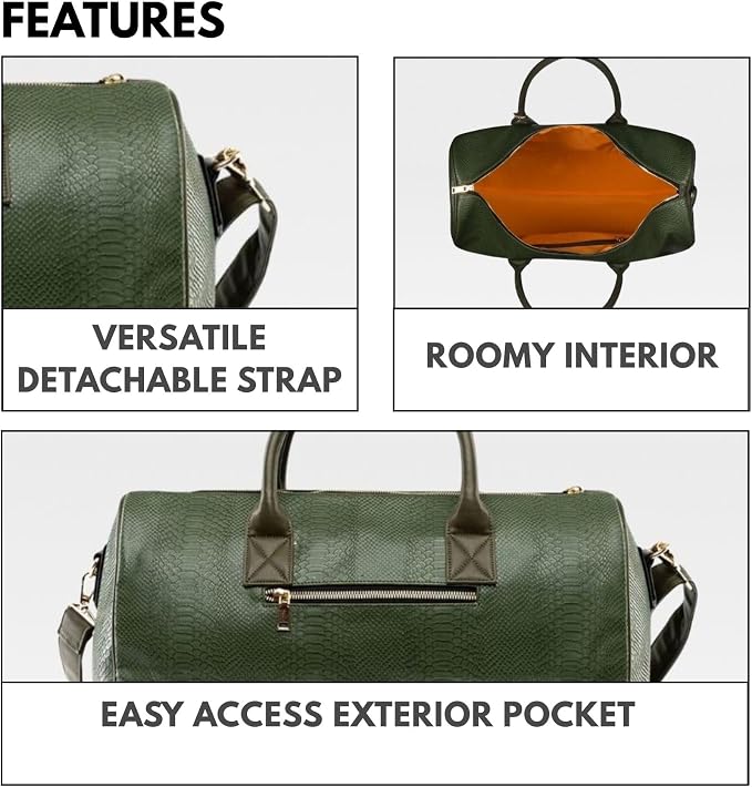 Tote&Carry Apollo 2 Duffle Bag for Travel Women & Men, TSA Approved Carry On Duffel Bag, Premium Vegan Leather w/Gold Hardware, Durable Weekender Luggage for Gym, Sports, Overnight & All-Purpose Use - Image 4