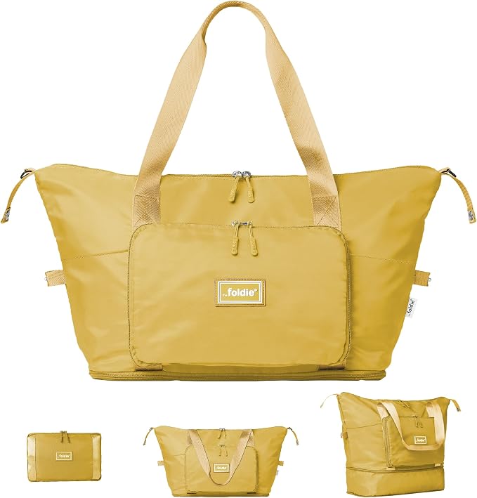 The Foldie Foldable Travel Bag for Women - 40L Weekender Bag with Multiple Pockets - Carry On Expendable Travel Bag by TheFoldie