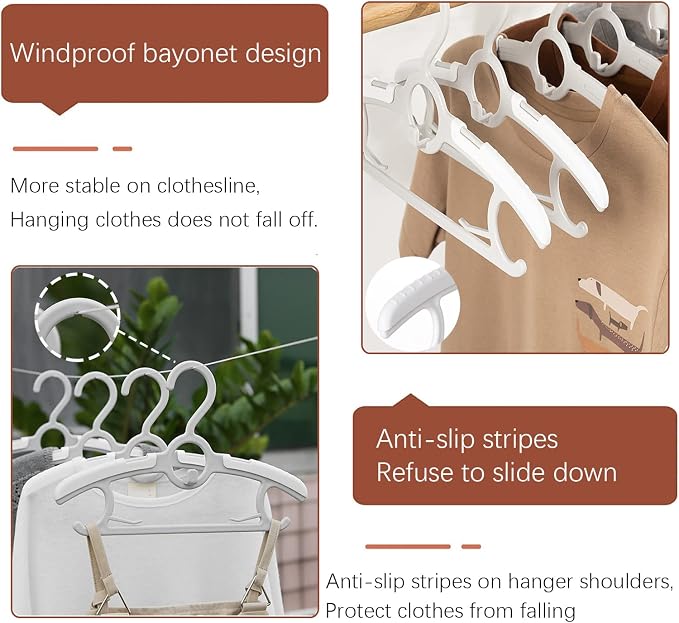 Baby Closet Hangers,20Pack Space Saving Kids Hangers Grey | Non-Slip and Extendable Baby Nursery Closet Hangers,11-14" Adjustable Plastic Infant Hangers for Girl Boy Toddler Kids Child. - Image 3