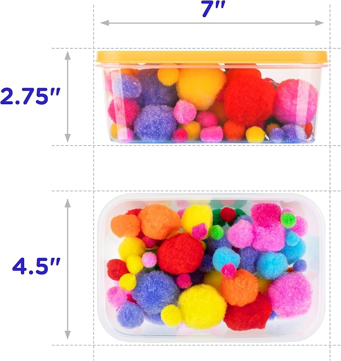 Sensory Kit for Toddlers and Kids - Includes 6 Bins with Lids, Play Tools, Sand, Feathers, Clay, Color Beads and Pom Poms Kids Box Fillers - Image 5