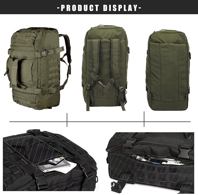 3-in-1 Gym Bag Duffle Bags Backpack - Travel Bag with Shoes Compartment | Sports Duffel Bag for Men Women Ideal for Workout,Weekender,Military,Sports,Overnight,Basketball,Tactical,Football,Baseball - Image 5