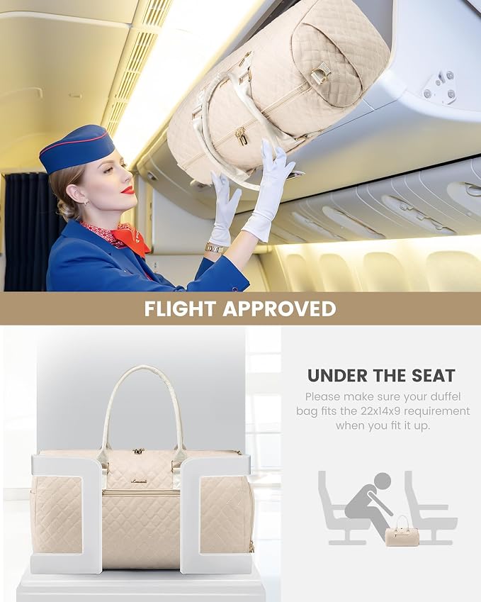 LOVEVOOK Travel Duffle Bag, Weekender Bag for Women with Toiletry Bag, Carry on Overnight Bag with Shoe Compartment,Gym Duffel Bag with Wet Pocket,Mommy Hospital Bags for Labor and Delivery 3Pcs - Image 4