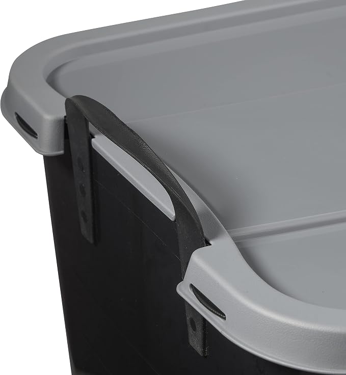 Life Story 24 Pack Stackable Storage Bin, 55 Qt Home Organizers, Black/Gray | Heavy-Duty Versatile Lightweight Locking Bins with Carrying Handles - Image 8
