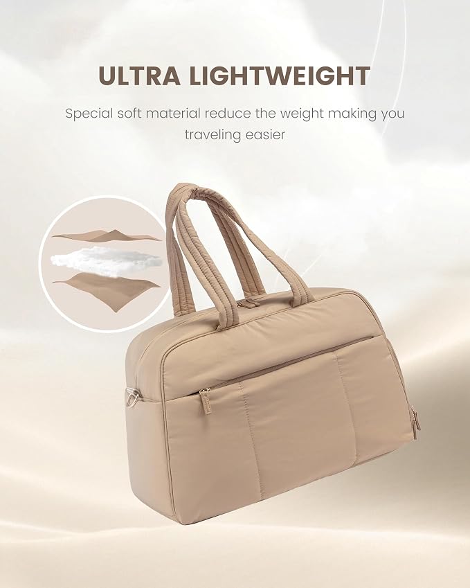 LOVEVOOK Travel Duffel Bag, Gym Bags for Women with Shoe Compartment, Carry on Weekender Bags with Wet Pocket for Women,Water Resistant Puffer Bag Workout Bag for Sports Gym - Image 3