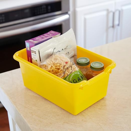 ECR4Kids Scoop Front Storage Bin, Multipurpose Organization, Yellow, 20-Piece - Image 7