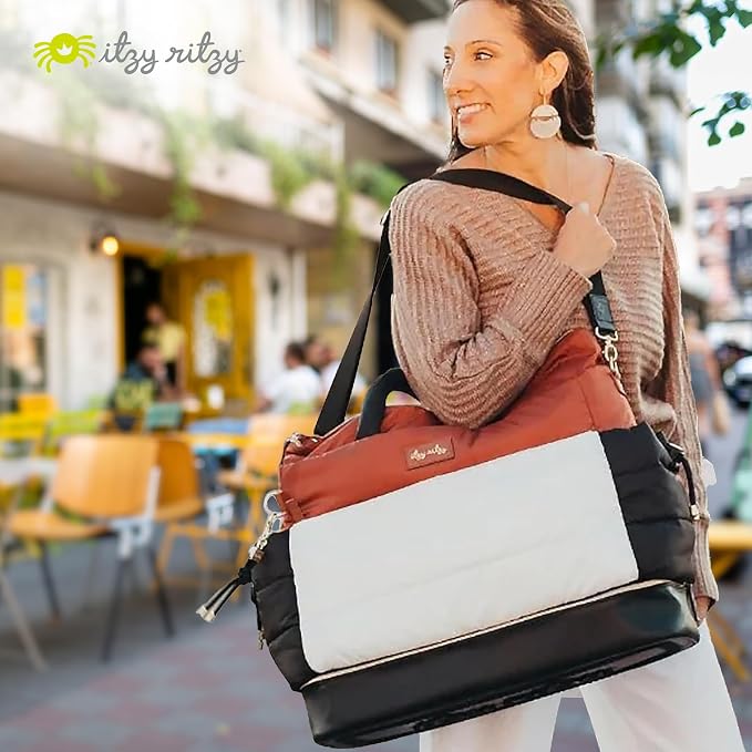 Itzy Ritzy Dream Convertible Diaper Bag Tote Backpack - Baby Diaper Bag with 14 Pockets, Changing Pad & More (Coffee & Cream) - Image 7