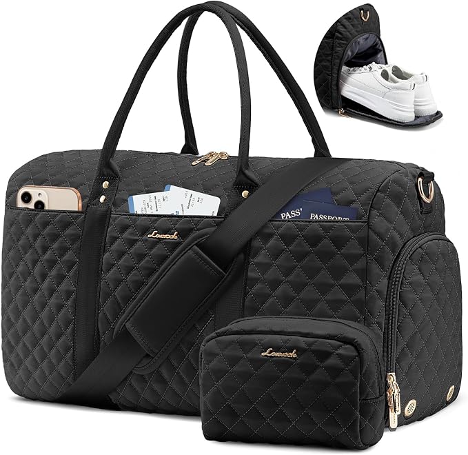LOVEVOOK Travel Duffle Bag,Weekender Bags for Women Overnight Bag with Shoe Compartment, Carry on with Toiletry Bag,Duffel Bag with Wet Pocket,Hospital Bags for Labor and Delivery by LOVEVOOK