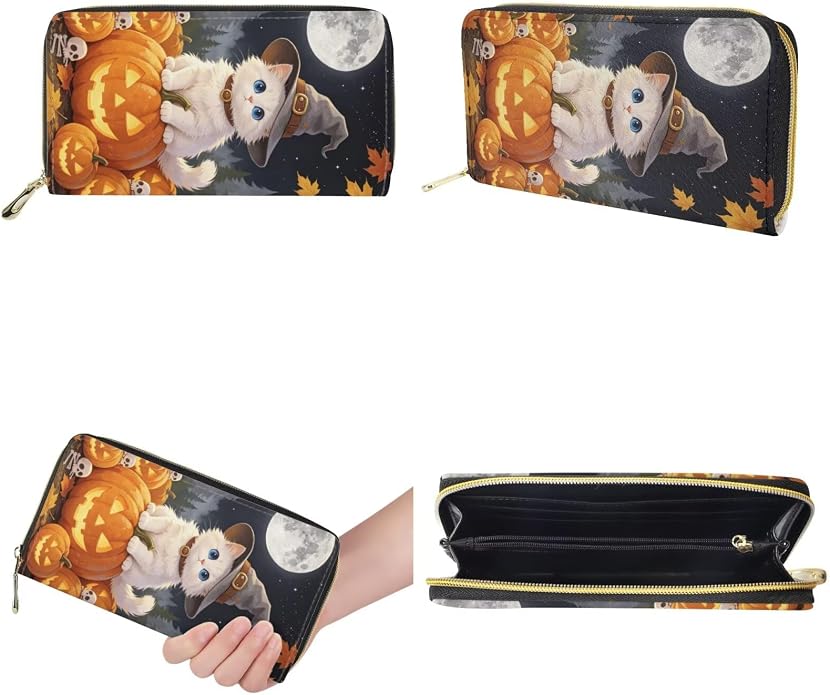 GIFTPUZZ Women Top Handle Bags Handbags with Zipper Leather Wallet Cash Card Phone Holder and Makeup Bag Set 3pcs - Image 7