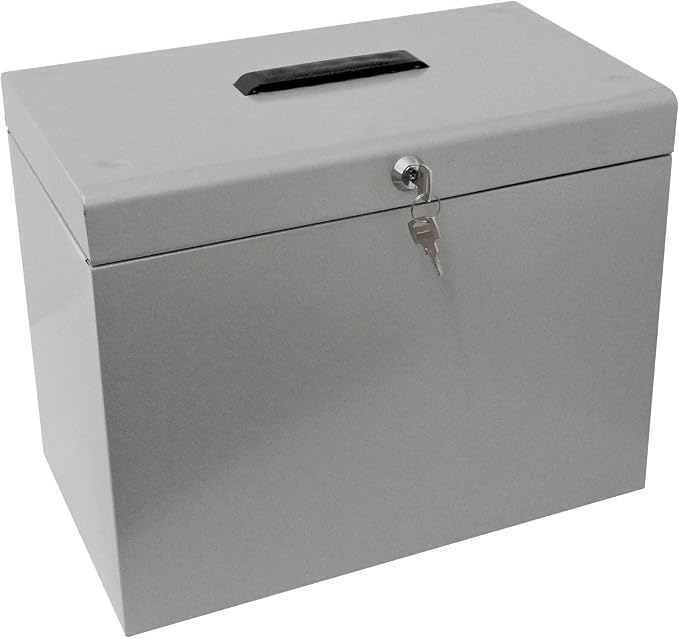 Cathedral Products A4 Steel File Box with Starter Pack of 5 Suspension Files - Grey by Unknown
