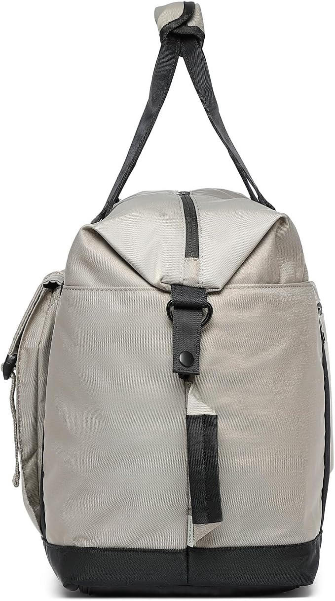 Duffel with Utility Pouch, 40L Weekender Overnight Bag with Shoe Compartment for Travel and Sports (Grey and black) - Image 3