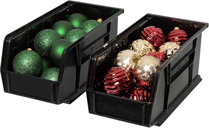 Akro-Mils 30230 AkroBins Plastic Storage Bins, 11"x5"x5", Black, 12-Pack | Space-Saving Stackable Bins for Garage, Pantry, Craft Organization - Image 10