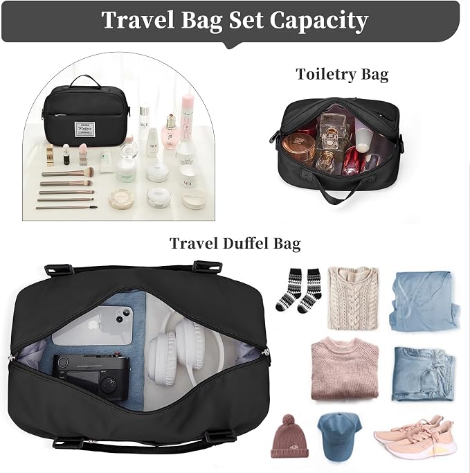 Weekender Bags for Women, Personal Item Travel Bag with Shoes Compartment | Overnight Travel Duffel Bag with Toiletry Bag, Airplane Friendly Carry-On Bag - Image 2