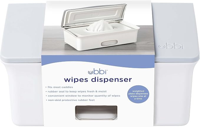 Ubbi Baby Wipes Dispenser Case, Baby Wipes Holder With Weighted Plate, Keeps Wipe's Fresh And Non-Slip Rubber Feet, Gray (Pack of 2) - Image 4