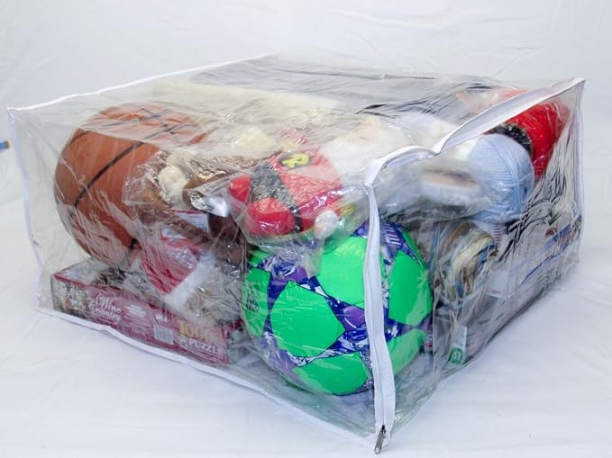 5-Pack Jumbo Heavy Duty Vinyl Zippered Storage Bags (Clear) for Sweaters, Blankets, Comforters, Bedding Sets and Much More! (23" x 23" x 12", 27.5 Gallon) - Image 3