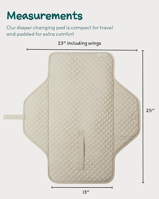 Quilted Diaper Caddy Organizer with Matching Changing Pad - Soft Sand - Image 7