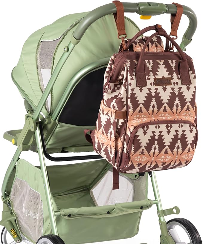 Montana West Wrangler Callie Diaper Bag Backpack with Stroller Straps Multifunction Baby Travel Bag WG2204-9110BR - Image 6