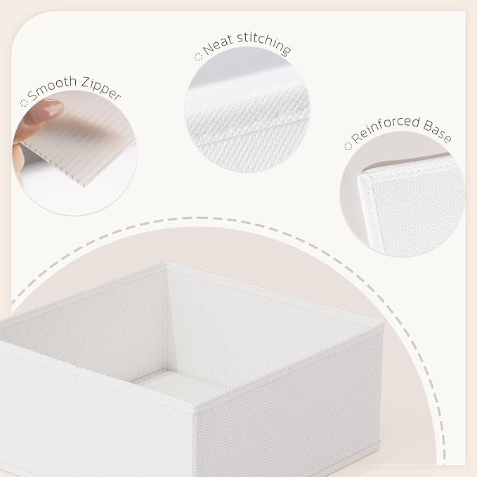 Drawer Organizer, 16 Pack Baby Dresser Organizer for Nursery, Foldable Closet Organizers and Storage Dresser Dividers for Clothes, Socks, Scarves, Ties (White) - Image 4