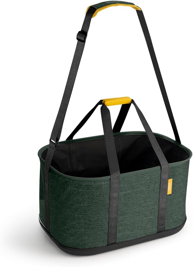 Joseph Joseph Hold-All Collapsible 45L/11.89 Gallon Outdoor Washing Laundry Basket with Shoulder Strap, Durable Fabric, Waterproof Base (Dark Green) by Unknown