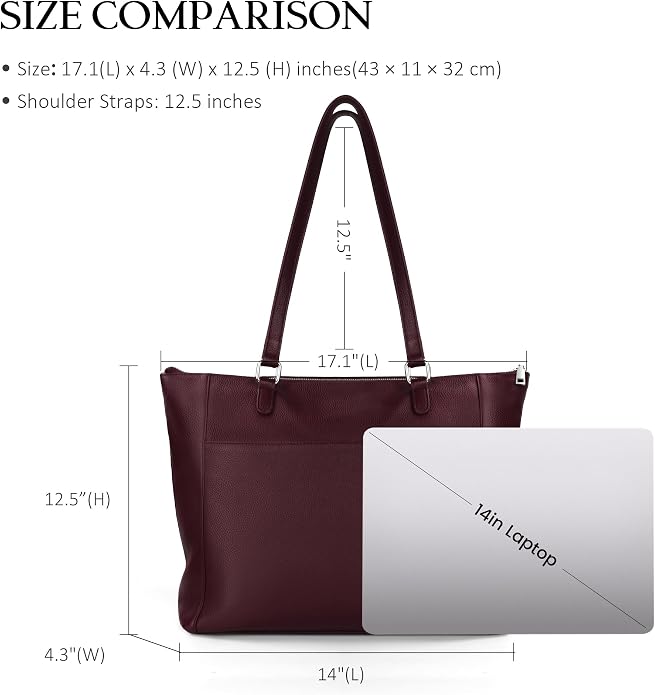 befen Genuine Leather Tote Bag for Women, Large Tote Bag for Women for Work Purses Satchel Handbags with Top Handles - Image 4