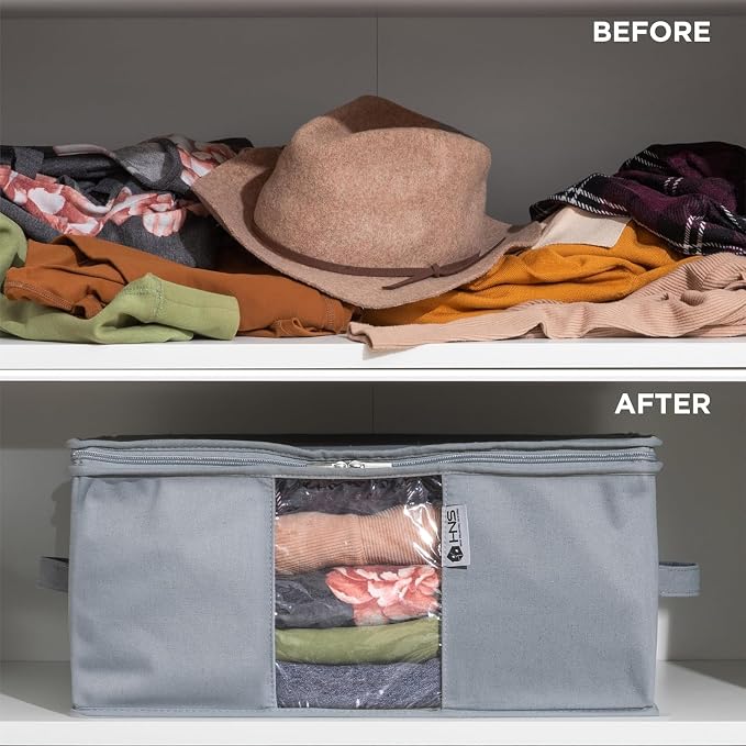 Cedar Clothes Storage Bag Organizer, Protects From Moths, Set of 2, Grey | Protects from Moths, Moisture, Dirt & Dust, Underbed Storage Bags for Clothes, Cashmere Sweaters, Bedding & More - Image 8