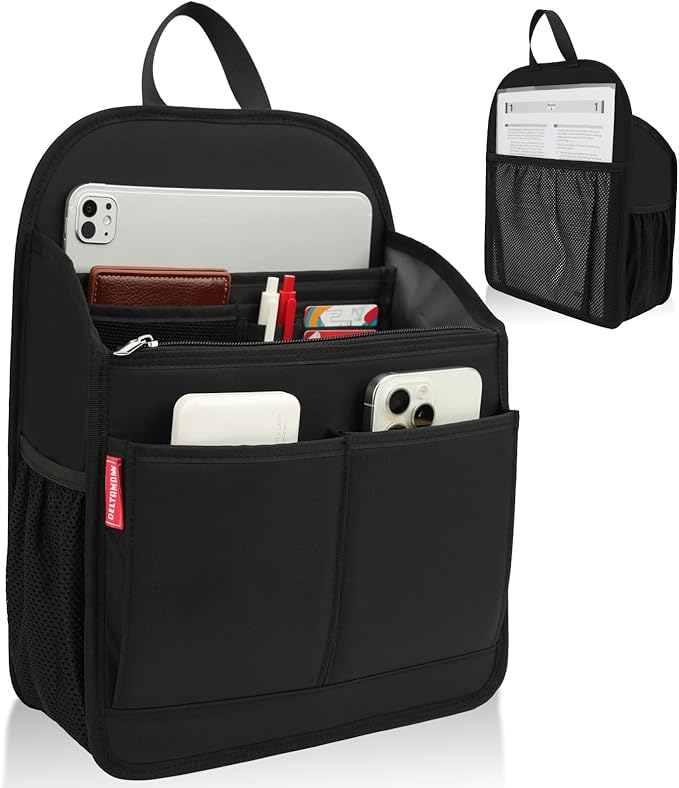Large Premium Wider Rugged Backpack Organizer Insert for Men Women Work Travel -19 Pockets, Padded Nylon-Black by DELTAMANN