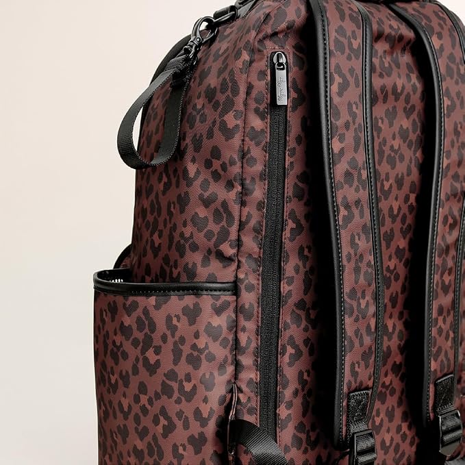 Itzy Ritzy Boss Plus Large Diaper Bag Backpack with 19 Pockets (Leopard) | Includes 2 Insulated Bottle Pockets, Changing Pad, Stroller Clips, Comfortable Padded Straps, Easy-to Clean, Travel-Ready - Image 9