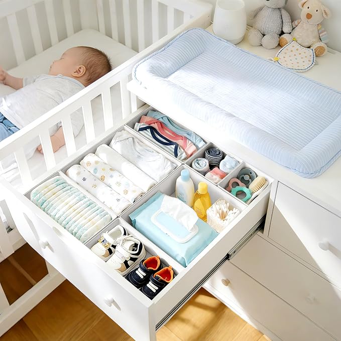 DIMJ Drawer Organizer Clothes, 30 Pack Dresser Organizer, Foldable Closet Organizers and Storage, Fabric Dresser Bins, Drawer Dividers for Nursery, Baby Clothes, Underwears, Sock - Image 3