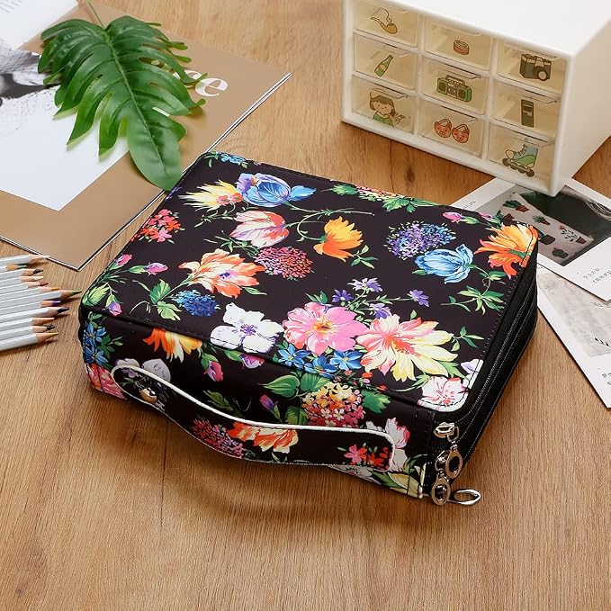 120 Slots Colored Pencil Case Organizer, 3 Layer Bag | Twill Oxford fabric,127 elastic loops,detachable handle,for travel, home storage,drawing tools,creative gifts - Image 6