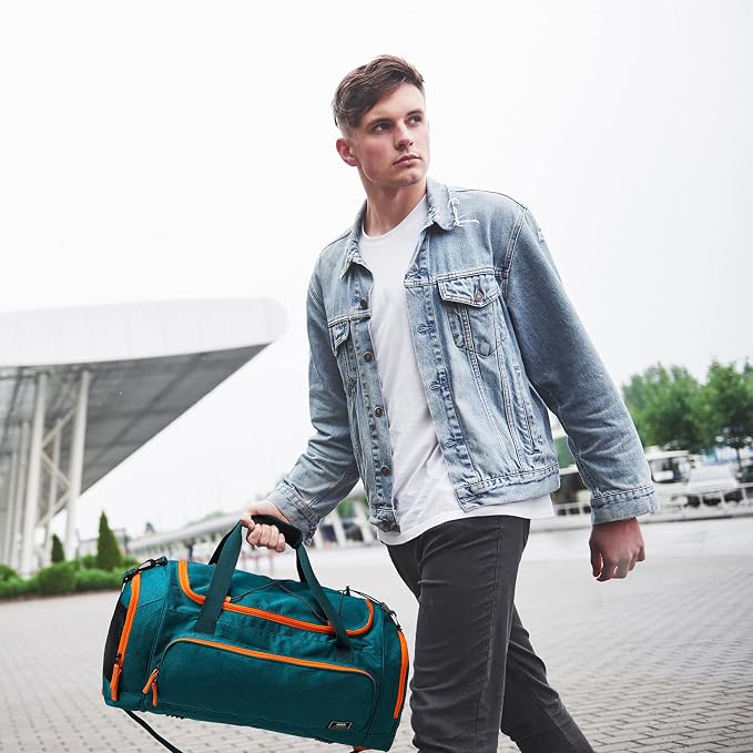 MIER Large Gym Bag for Men 60L Duffel Bag with Shoe Compartment | Lightweight & Durable Sports Duffles; Suited for Workout Fitness Travel Weekender; Water Resistant; Adjustable Shoulder Strap - Image 6