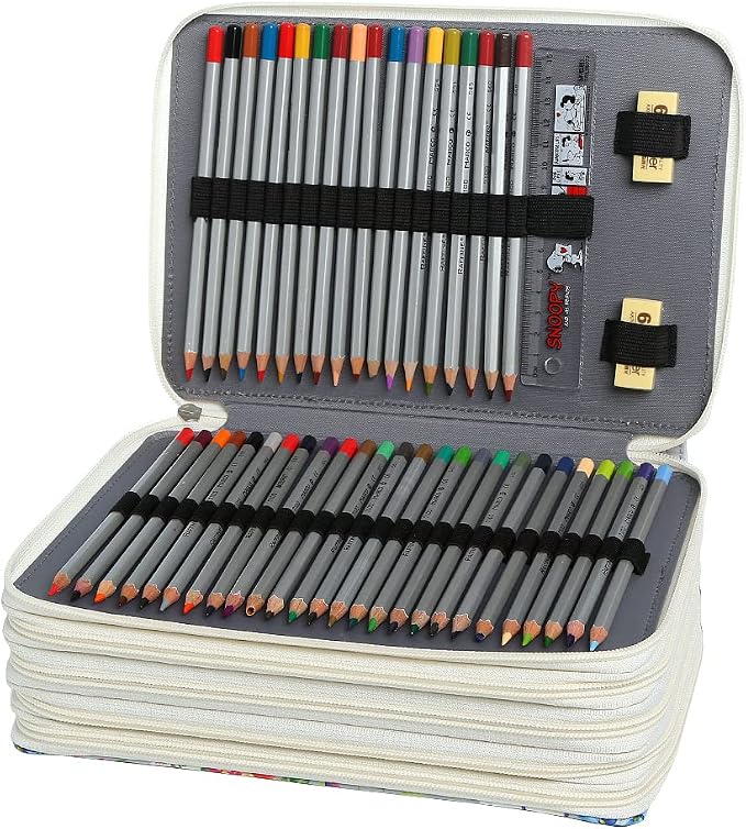 250 Slots Colored Pencil Case Organizer, 5 Layer Bag | Twill Oxford fabric,255 elastic loops,detachable handle,for travel,home storage, drawing tools,creative gifts - Image 3
