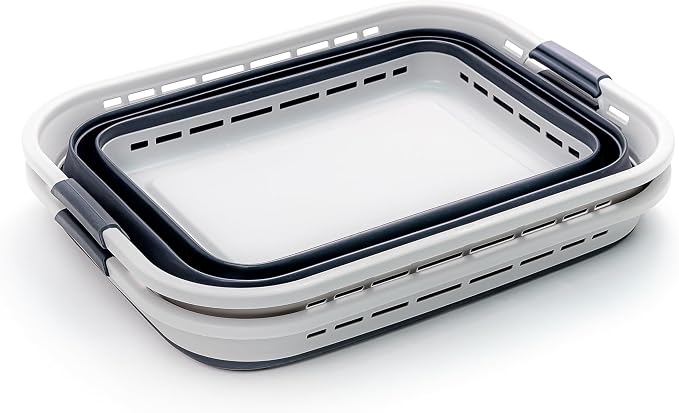SAMMART 42L (11 gallons) Collapsible Plastic Laundry Basket - Portable Pop Up Storage Container/Organizer - Portable Hamper - Space Saving Easy Storage (Grey/Slate Grey (Set of 2)) - Image 3