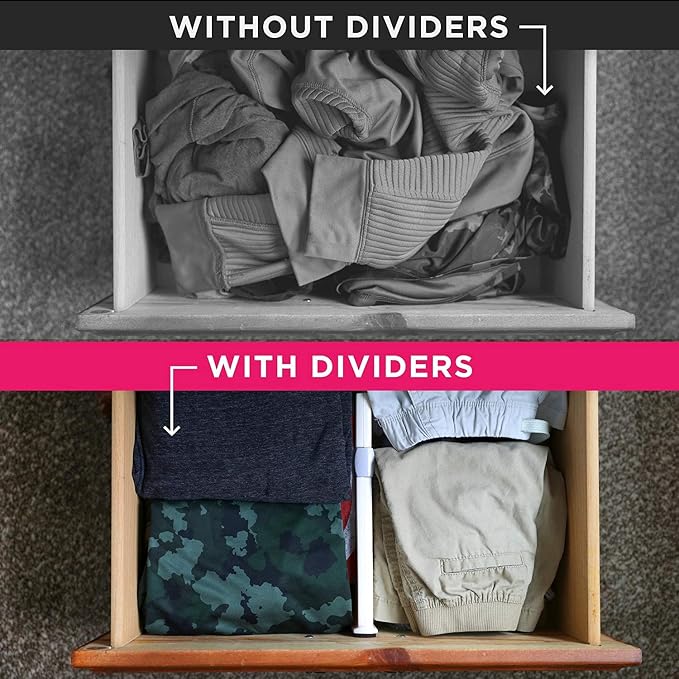 8 Drawer Organizer and Dividers, Organize Silverware and Utensils in Home Kitchen, Divider for Clothes in Bedroom Dresser, Designed to Not Snag Underwear and Bra Fabrics, Bathroom Storage Organizers - Image 6