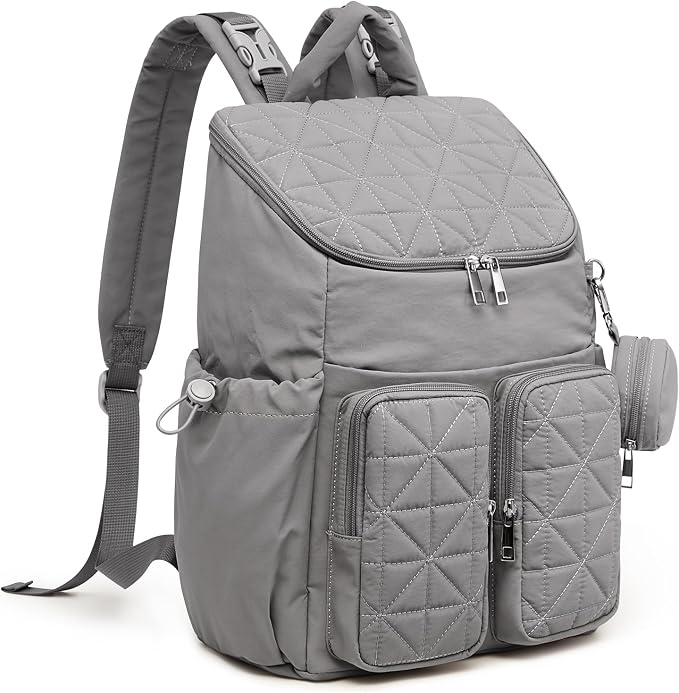 G4Free Diaper Bag Backpack for Moms Dads Travel Baby Bag with Pacifier Case & Insulated Pockets,Grey - Image 8